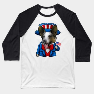 Fourth of July Cardigan Welsh Corgi Baseball T-Shirt